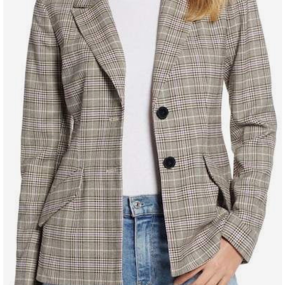 Halogen Checkered Blazer - Brown and Purple